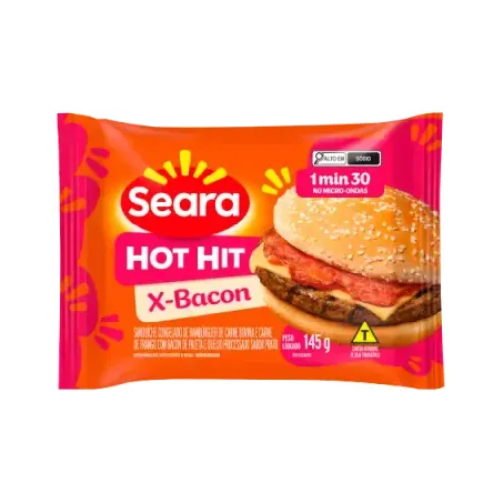 Sanduíche seara hot hit bacon 145g