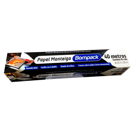 PAPEL MANTEIGA BOMPACK ROLO 28CM X 40M