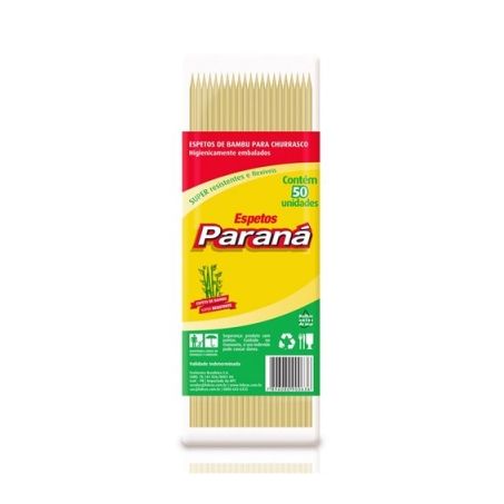 Espetinho chur bambu parana 25cm c 50 un