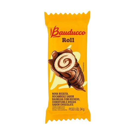 Bolinho roll chocolate bauducco 34g