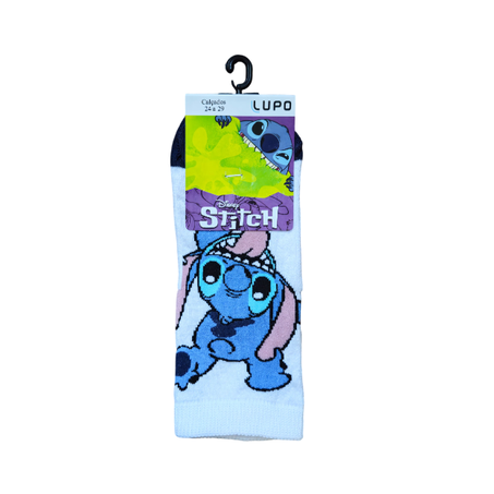 MEIA LUPO INFANTIL DISNEY STITCH BRANCA 24/29 REF. 2402-004