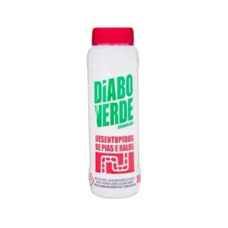 Desentupidor de Pias e Ralos Diabo Verde Granulado Frasco 300gr