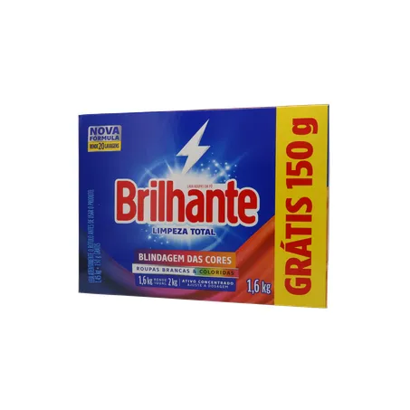 LAVA ROUPA PÓ BRILHANTE LIMPEZA TOTAL LEVE 1,6KG PAGUE 1,450KG 360-1