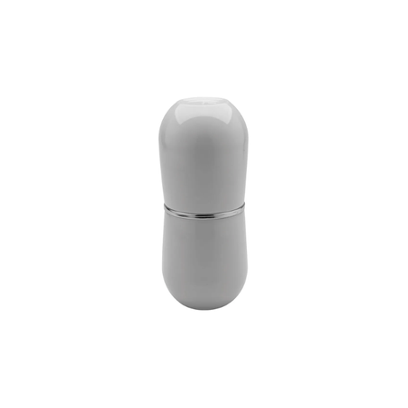 PORTA OU ESCOVA CROMO BELLY COM TAMPA CINZA 1 PEÇA