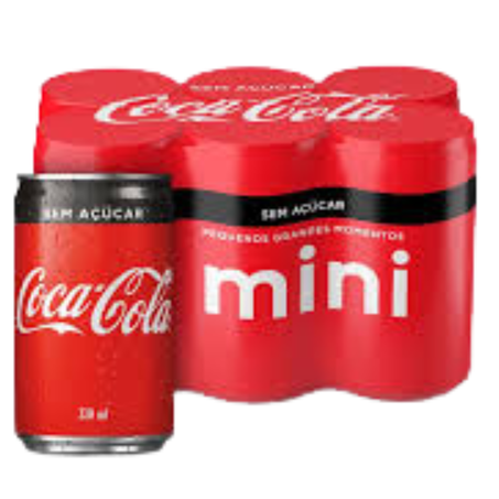 Refrigerante lata mini coca cola s/acucar pcc/06x220ml