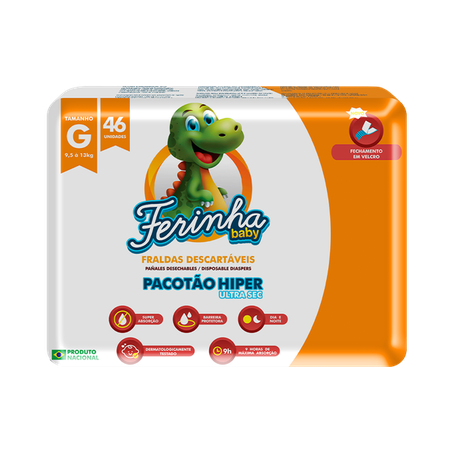 Fralda Ferinha Pacotao g C/16