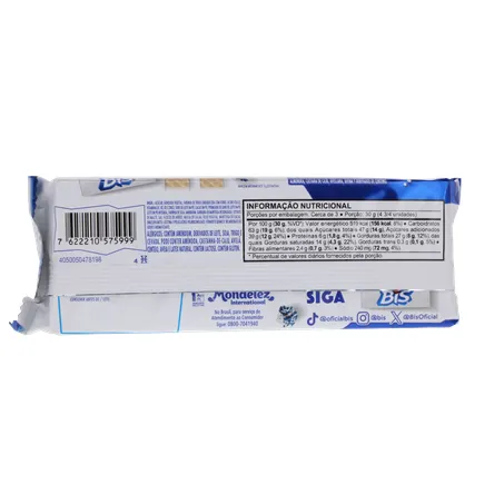 Chocolate Wafer Bis Lacta Branco 100,8g 360-17
