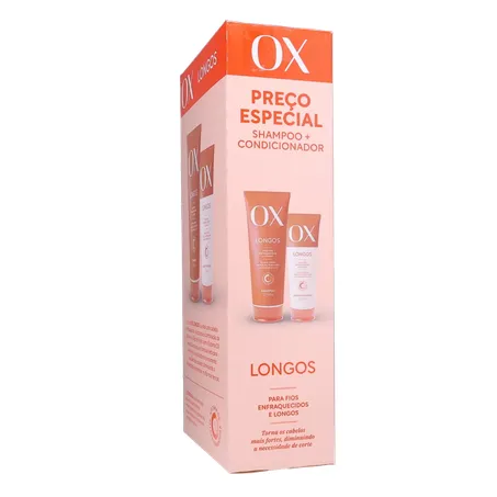 Kit Shampoo com 375Ml  Condicionador com 170Ml Ox Longos 360-25