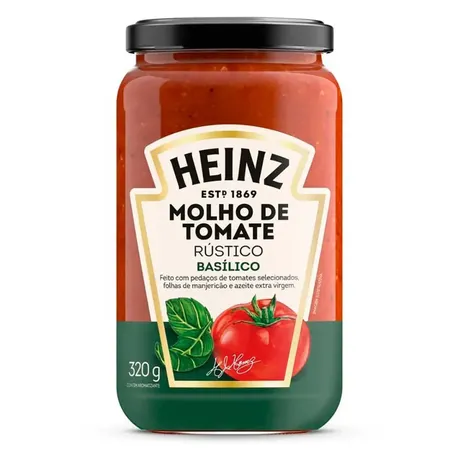 Molho Tomate Heinz 320g Vidro Basilico