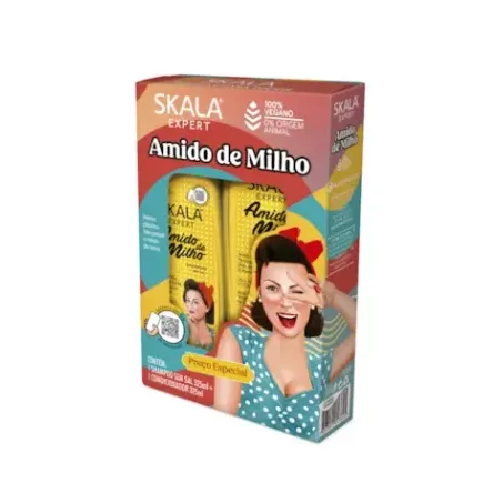 Kit skala amido milho shampoo + condicio