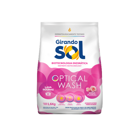 Sabao em pó girando sol rosa floral sachê 1.6kg