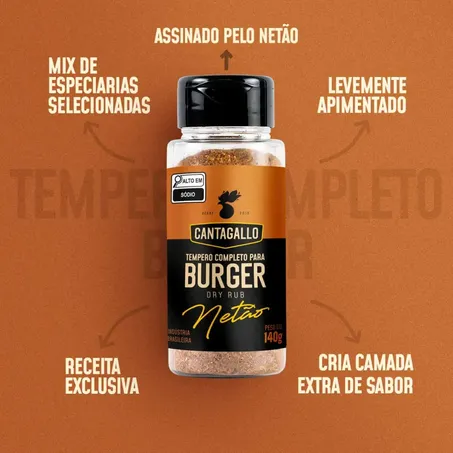 Cantagalo Tempero Burger Dry Rub Netão 140G 360-1