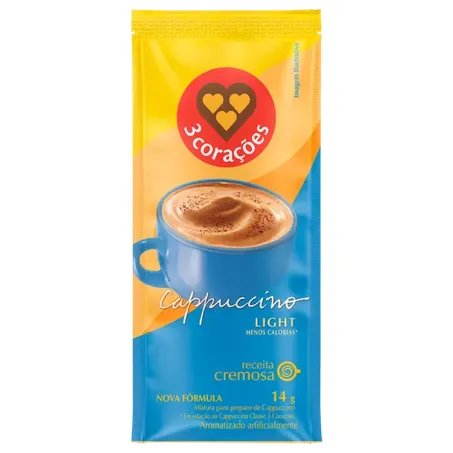 Cafe 3 coracoes cappuccino light sache 14g
