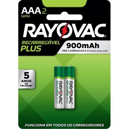 Pilha Rayovac Recarregavel Aaa Com 2