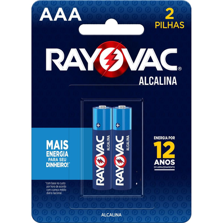 Pilha Rayovac Alcalina AAA - Palito - Com 2 Pilhas