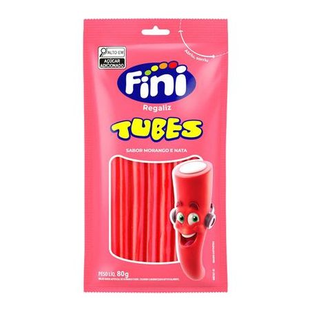 BALA FINI 80G TUBES MORANGO