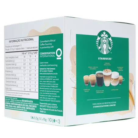 Café com Leite em Cápsula Starbucks Latte Macchiato Nescafé Dolce Gusto Caixa 107,5g 10 Unidades 360-23