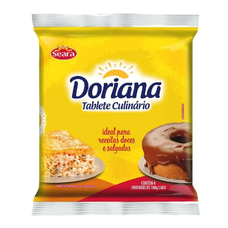 MARGARINA DORIANA TABLETE CULINARIO 80% GORDURA 400G 360-1