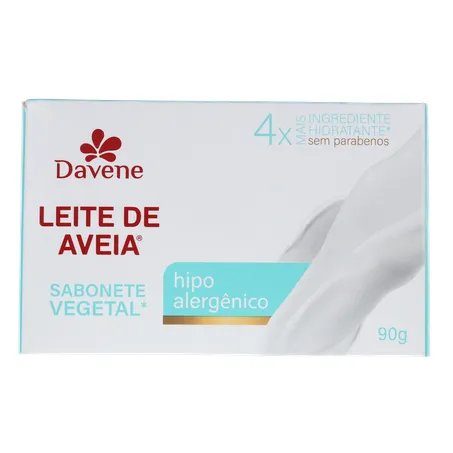 Sabonete Barra Vegetal Davene sem Perfume Leite de Aveia Clássico Caixa 90gr