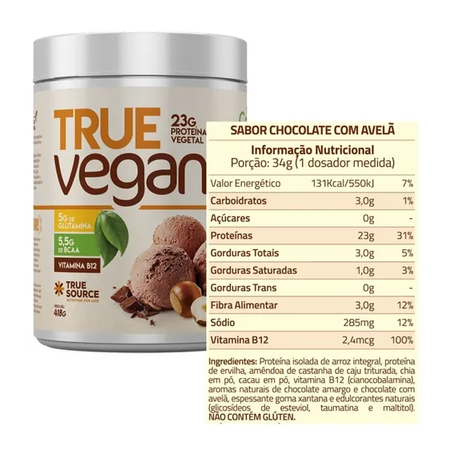 True Vegan Chocolate com avelã 418g 360-2