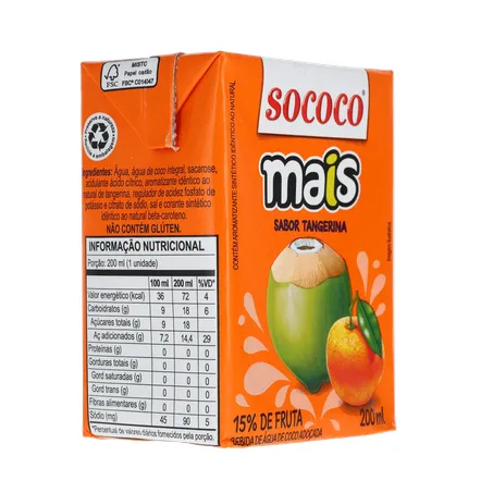 Água De Coco SococoTangerina 200ml 360-31