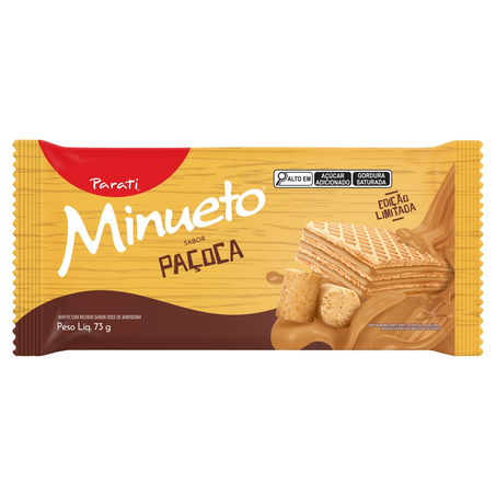 Biscoito Wafer Minueto Paçoca 73G Edição Limitada