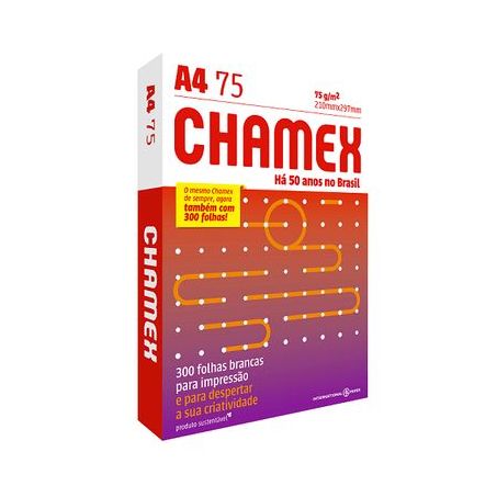 Esc papel oficio a4 chamex 75g branco c/300un