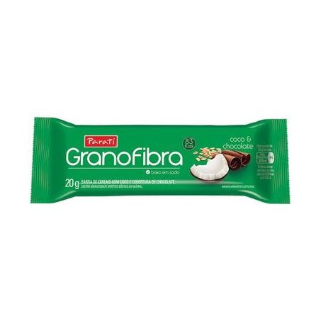 Barra de cereal parati granofibra coco e chocolate 20g