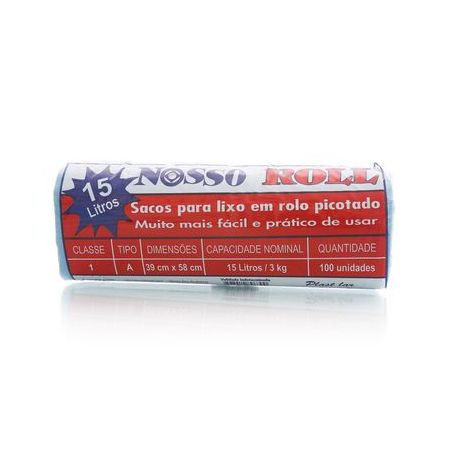 Saco lixo nosso roll 15l 100 sacos