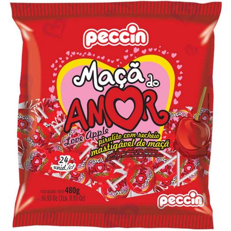 Pirulito peccin 24un 480g maçã do amor