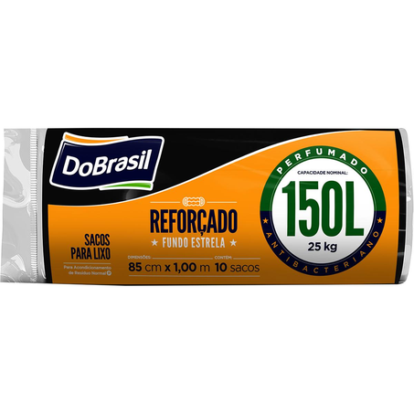 Saco para Lixo Casafort ou DoBrasil 150 Litros - Perfumado - Preto