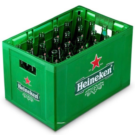 Vasilhame caixa cerveja 600ml verde marca heineken padrao