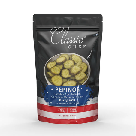 Pepinos Conserva Classic Chef 200g Sache Burguers