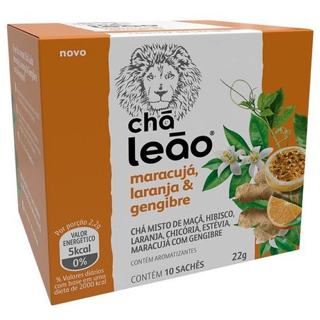 Chá maracujá laranja gengibre leão com 10 sachês
