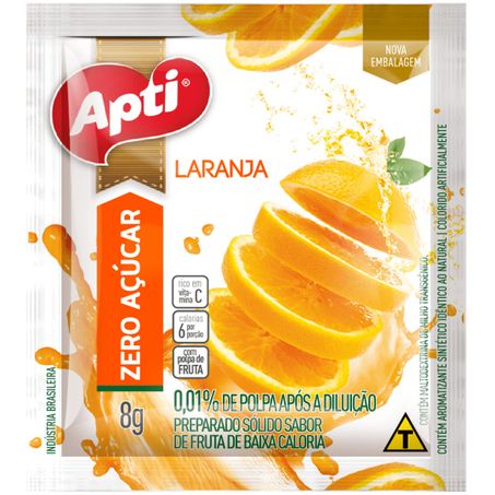 Refresco em po apti zero 8g laranja