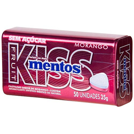 PASTILHA MENTOS KISS 35G MORANGO
