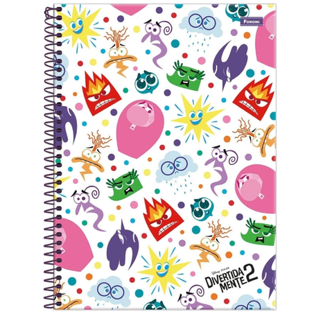 CADERNO ESPIRAL FORONI CD 1X11 80 FOLHAS DIVERTIDAMENTE 360-2