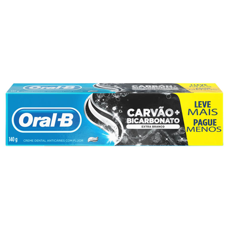 Creme Dental Oral-B 140g - Carvão - Leve Mais, Pague Menos