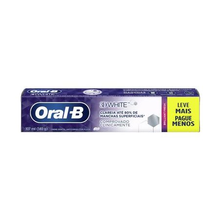 Creme dental 3d white brilhante fresh oral b 140g