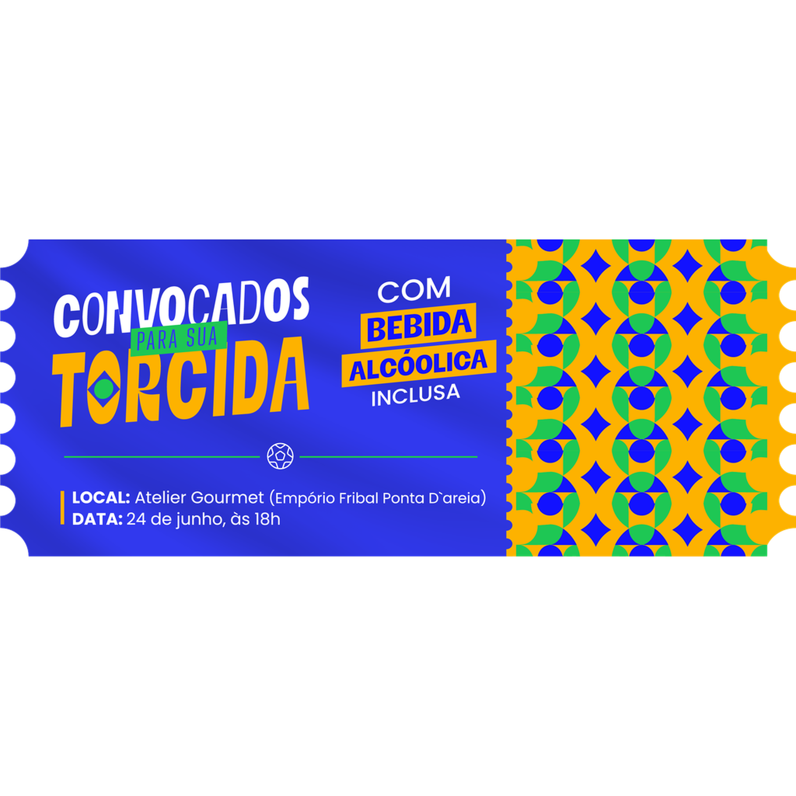 Ingresso Evento Convocados Para Sua Torcida - Com Bebida Alcoólica - 1 Entrada - Inteira