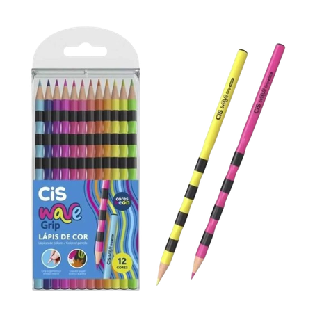 LAPIS DE COR CIS WAVE GRIP 12 CORES 57903         