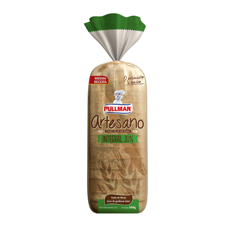 Pão de Forma Artesano Integral Pullman 500G