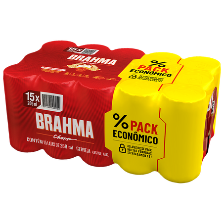 CERVEJA BRAHMA LATA MULTPACK 15 LATAS