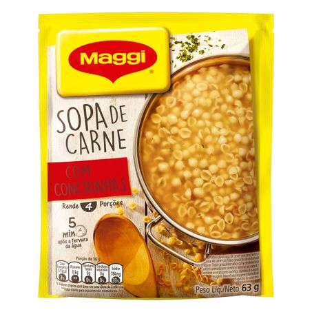 SOPA CARNE COM CONCHINHAS MAGGI