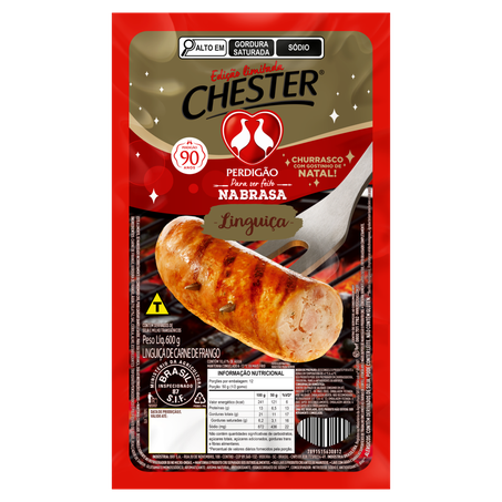 Linguiça de Frango Perdigão Chester na Brasa 600g Edição Limitada