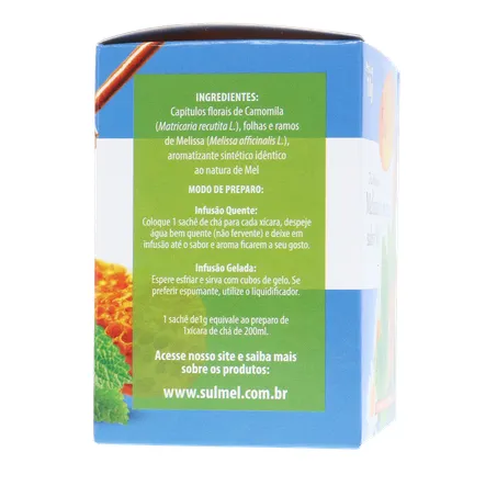 Cha sulmel melissa camomila mel 10g 360-10