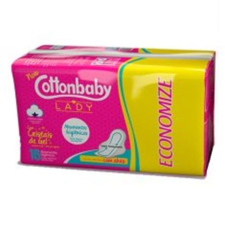 Absorvente cottonbaby lady com abas com 16un