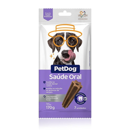 Petiscos petdog saude oral racas media/grande 70g