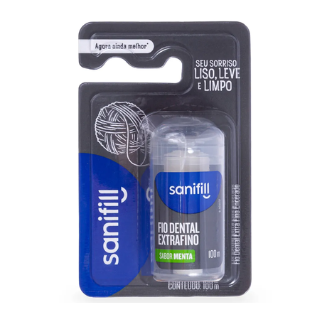 FIO DENTAL EXTRA FINO MENTA SANIFILL 100M