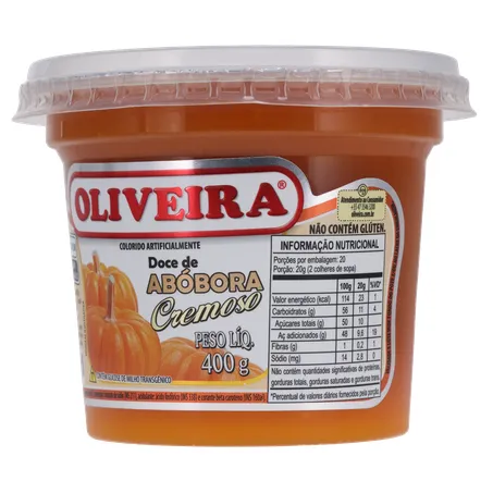 Doce Fruta Oliveira Abóbora Pote 400g 
  360-3
